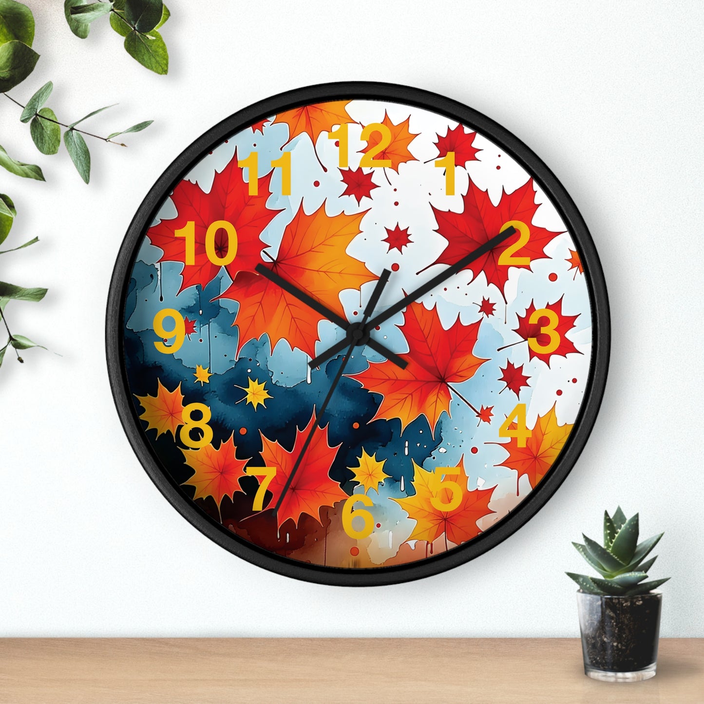 Autumn Leaves Wall Clock