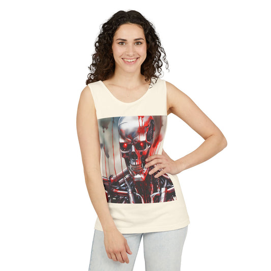 Cyborg Robot Skull Tank Top