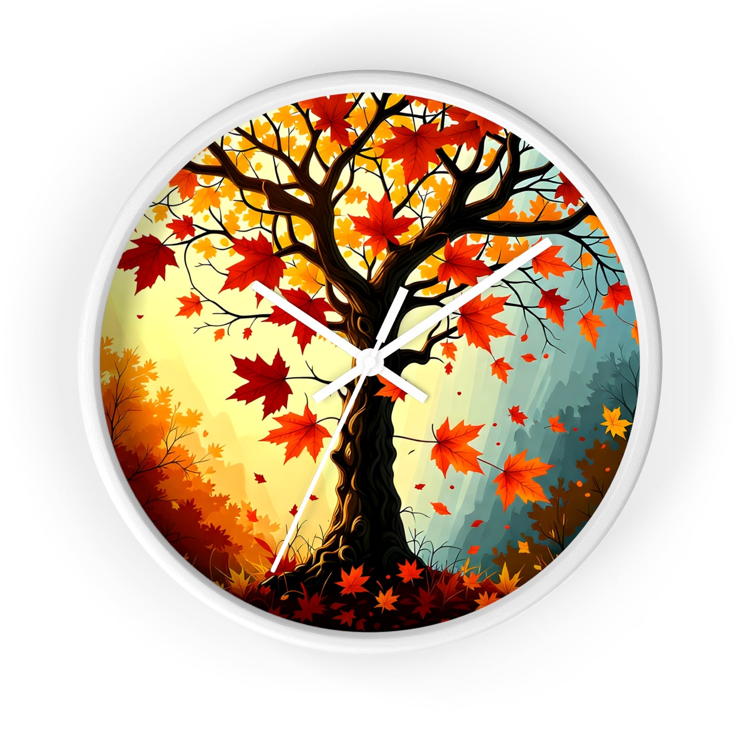 Falling Leaves Wall Clock