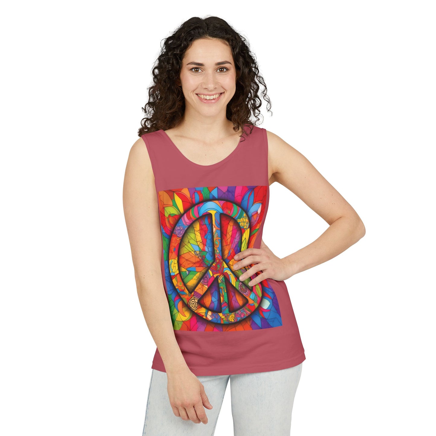 Colorful Peace Sign Tank Top