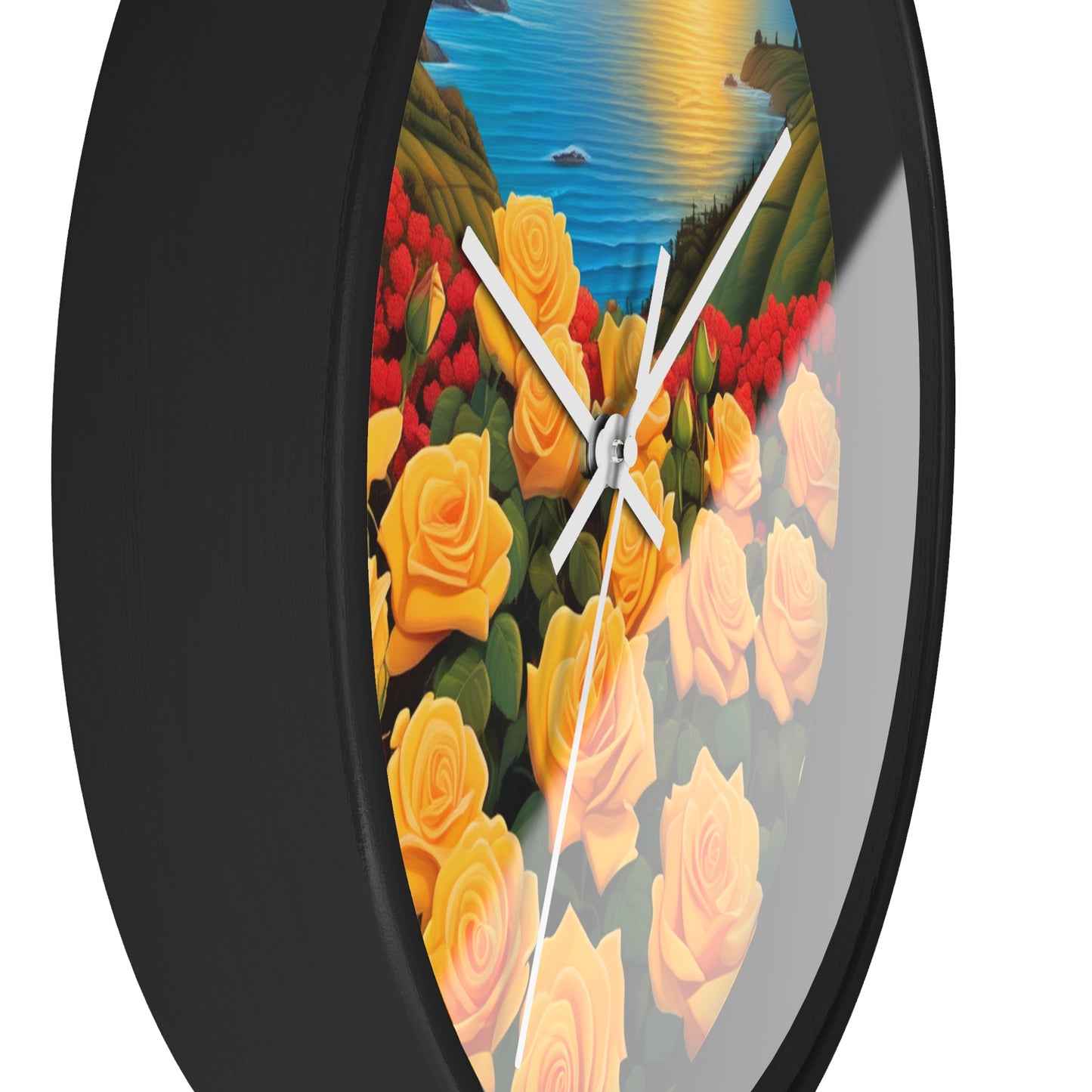 Yellow Rose Wall Clock