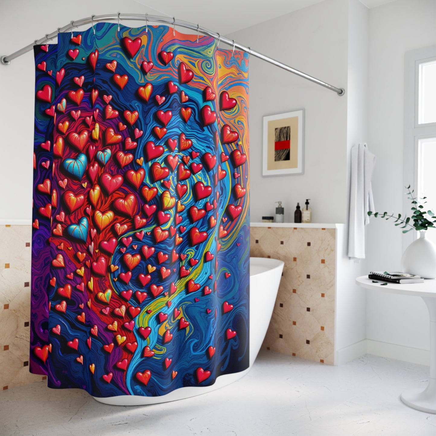 Love Heart Shower Curtain