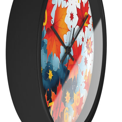 Autumn Leaves Wall Clock