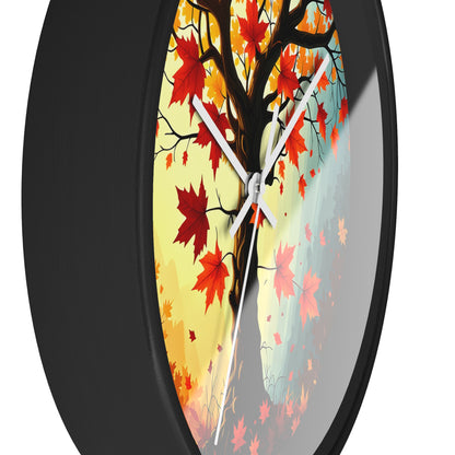 Falling Leaves Wall Clock