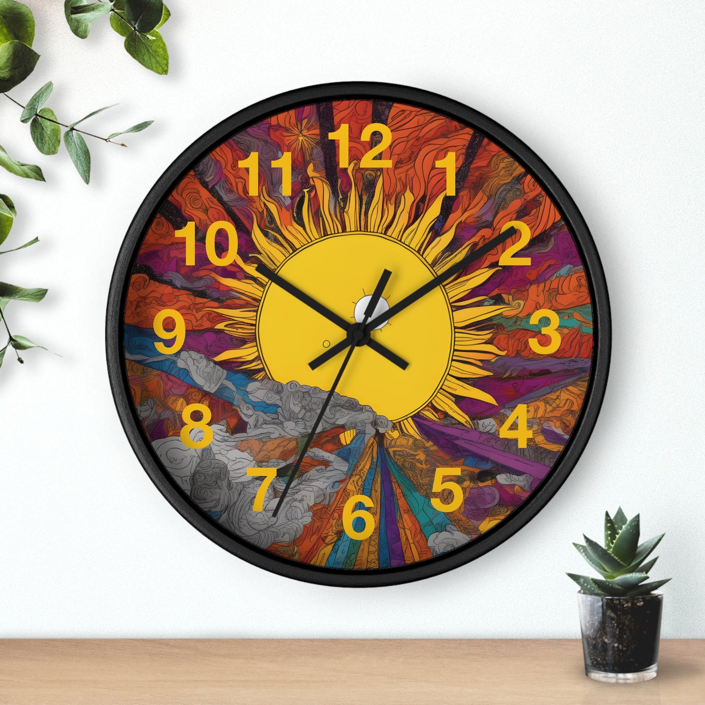 Rising Sun Wall Clock