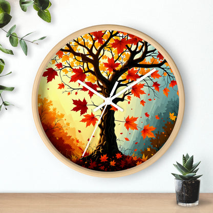 Falling Leaves Wall Clock