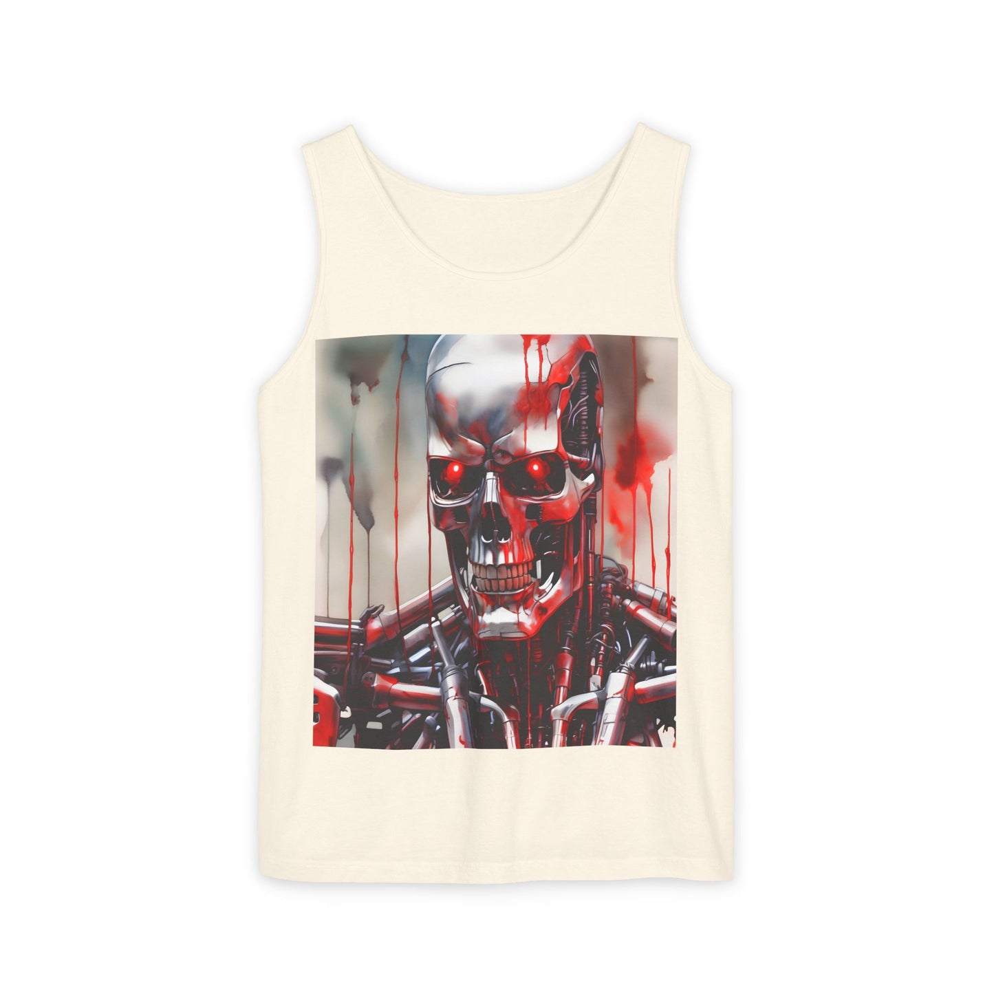 Cyborg Robot Skull Tank Top