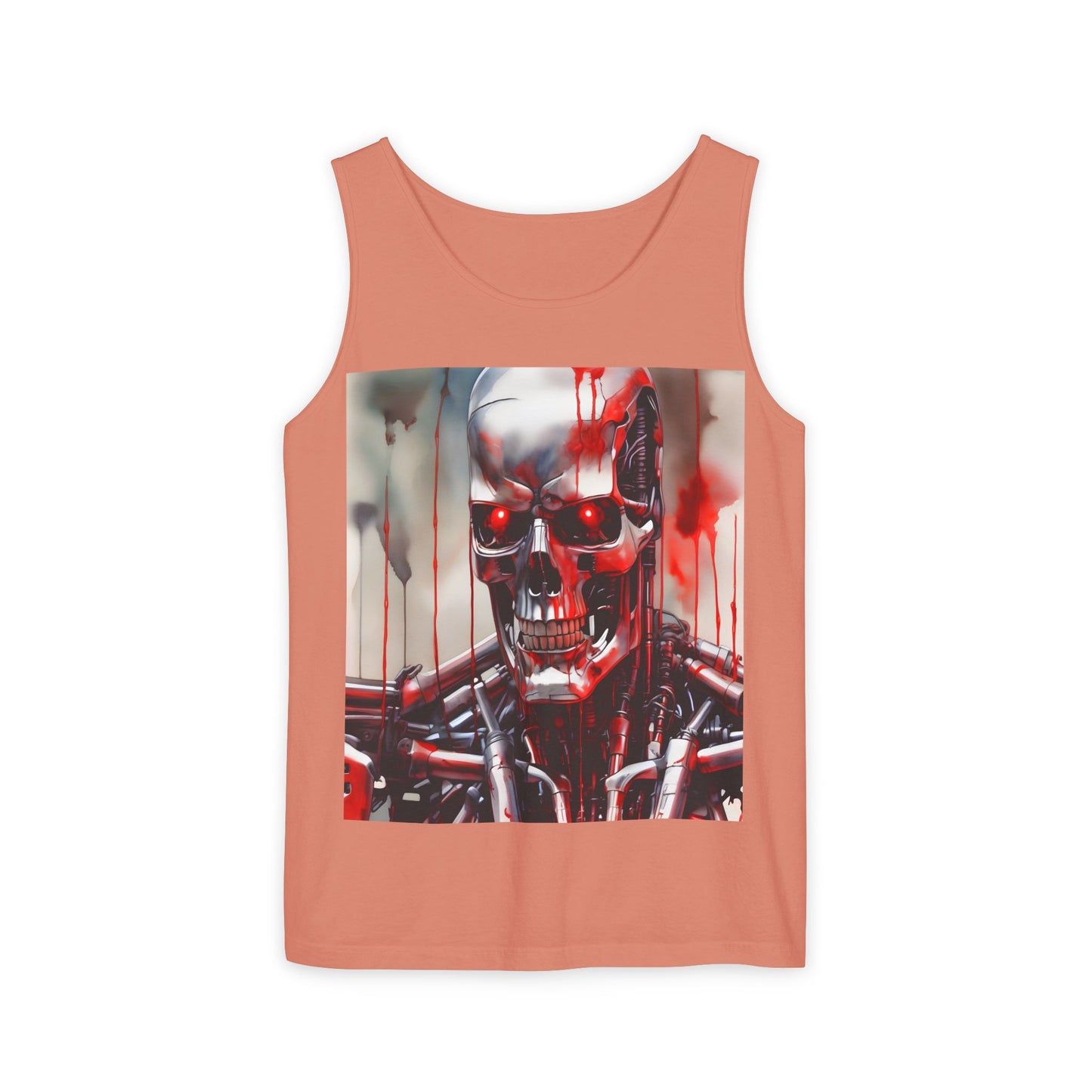 Cyborg Robot Skull Tank Top