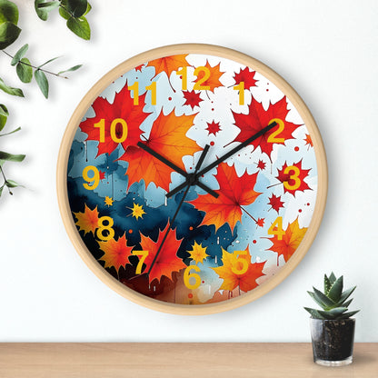 Autumn Leaves Wall Clock