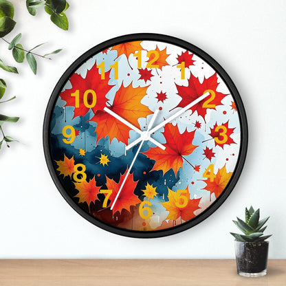 Autumn Leaves Wall Clock