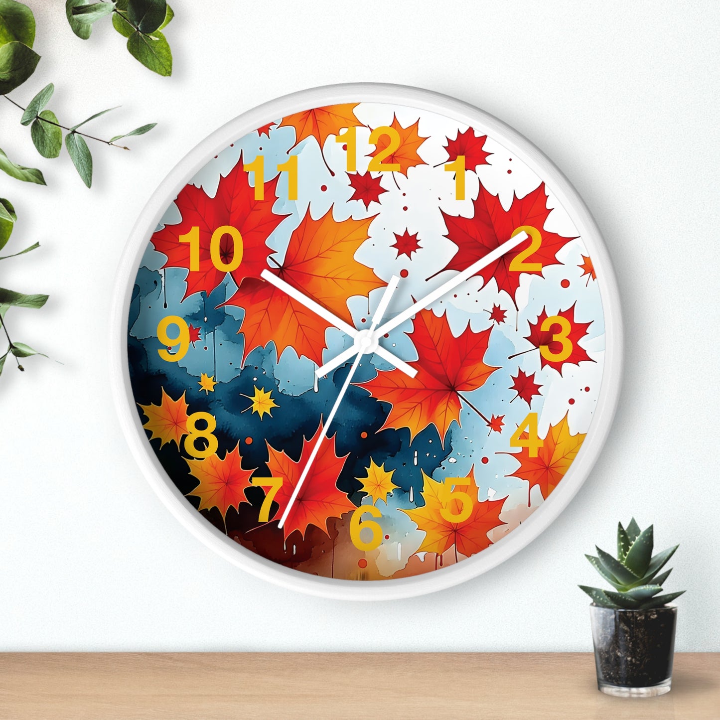 Autumn Leaves Wall Clock