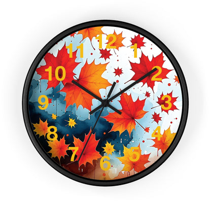 Autumn Leaves Wall Clock