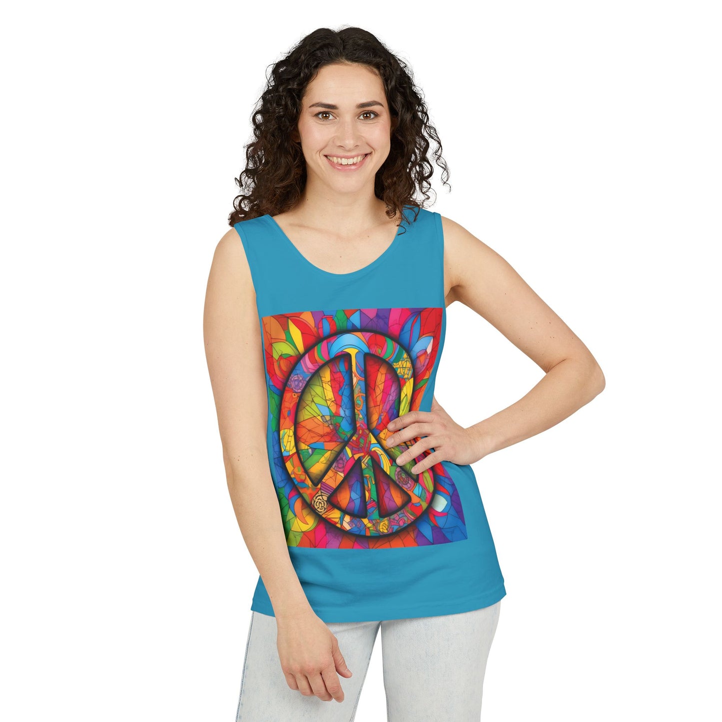 Colorful Peace Sign Tank Top