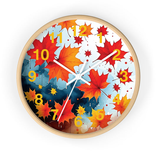 Autumn Leaves Wall Clock