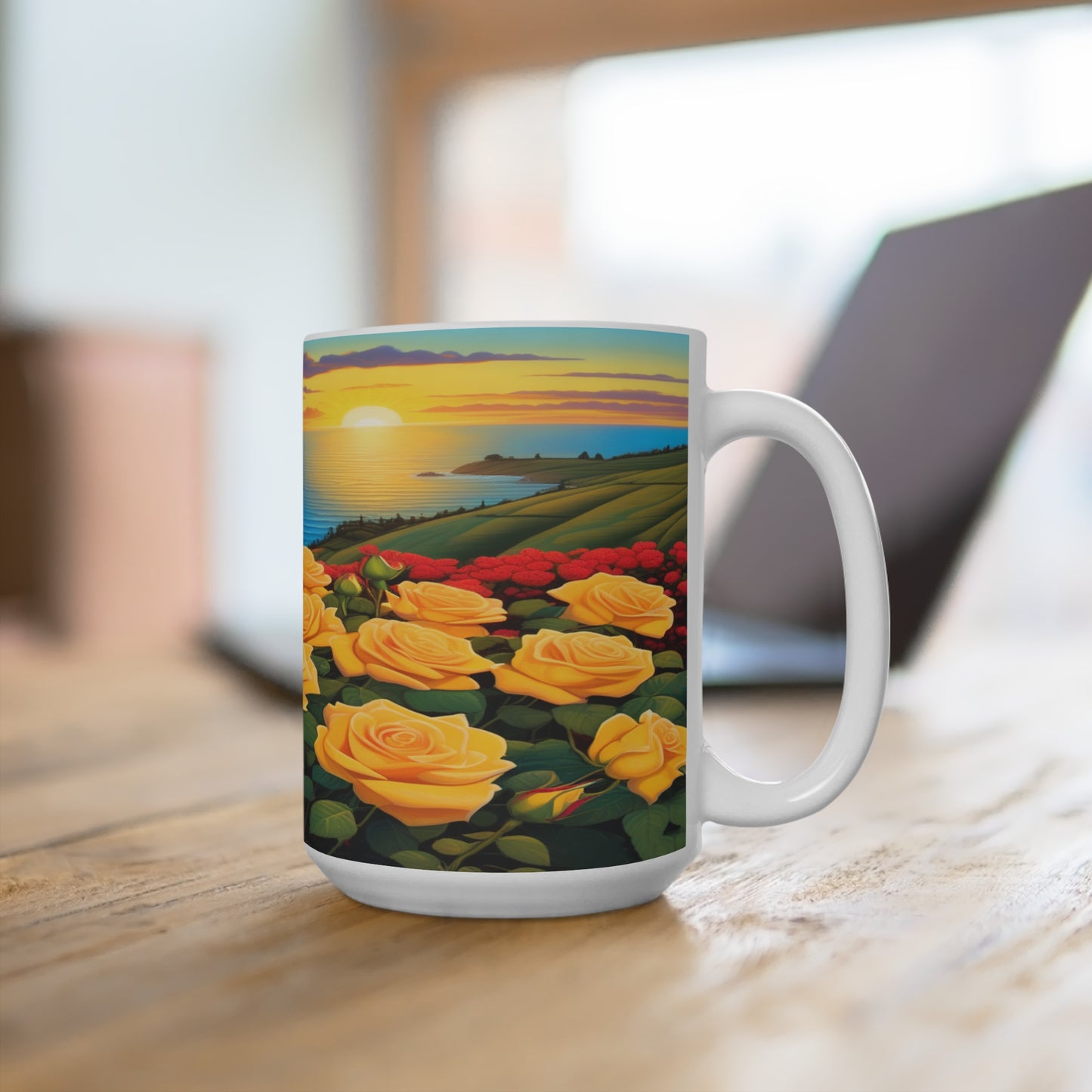 Yellow Rose Mug 15oz