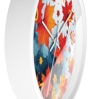 Autumn Leaves Wall Clock