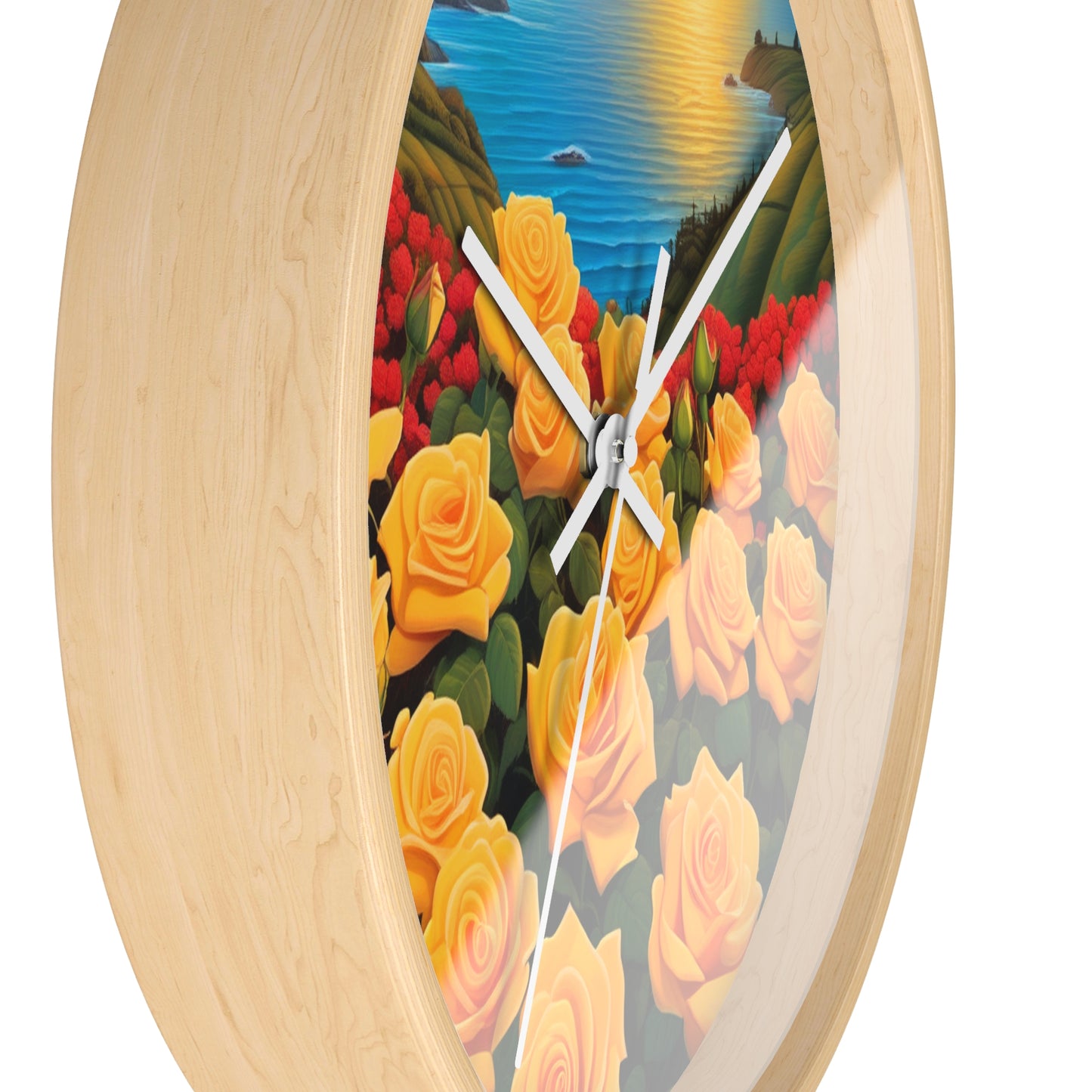 Yellow Rose Wall Clock