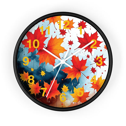 Autumn Leaves Wall Clock