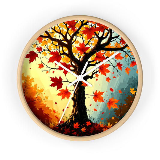 Falling Leaves Wall Clock