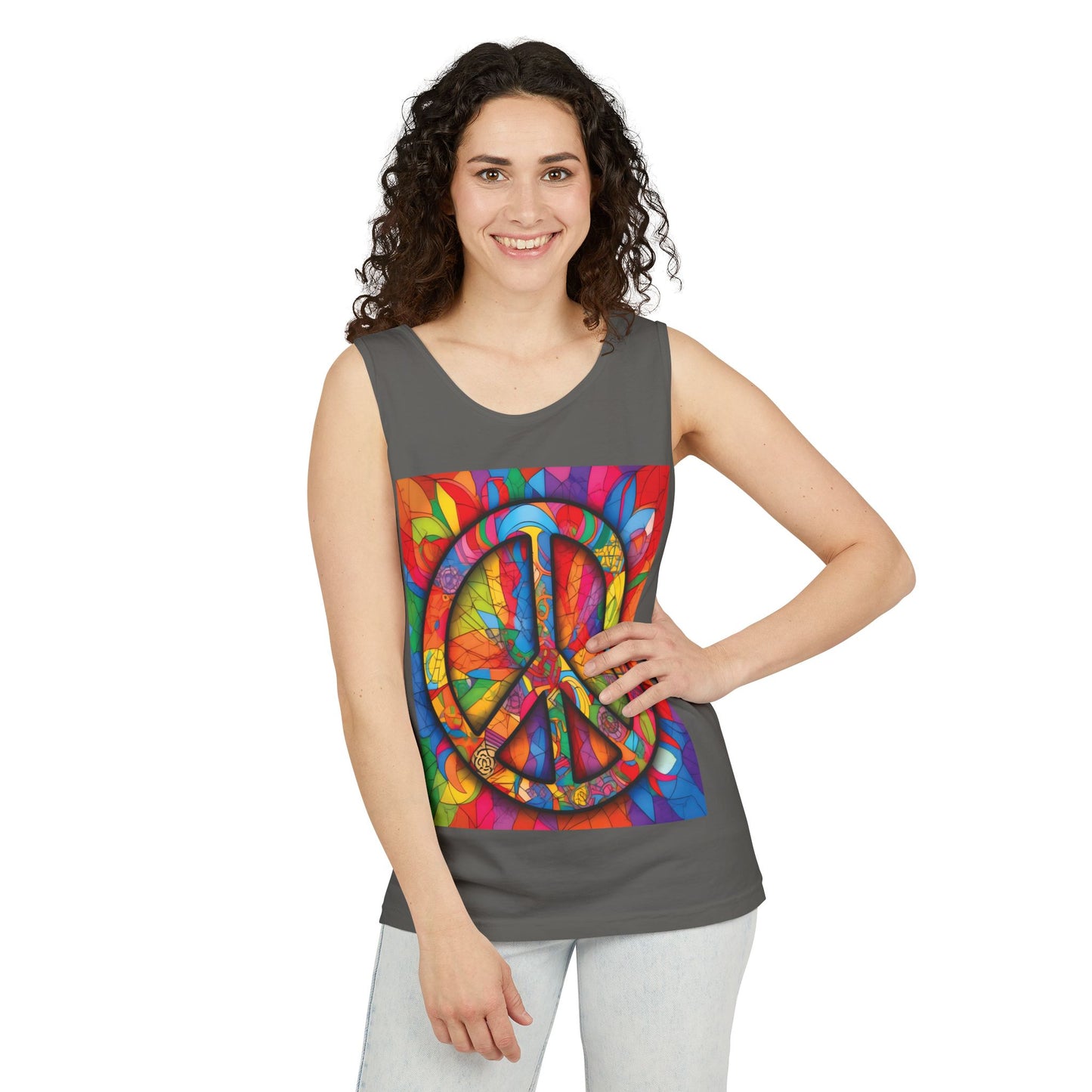 Colorful Peace Sign Tank Top